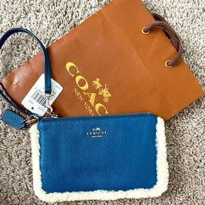 Brand New Coach Sherpa Lined Wristlet